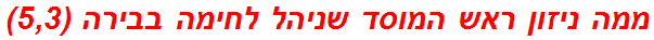 ממה ניזון ראש המוסד שניהל לחימה בבירה (5,3)