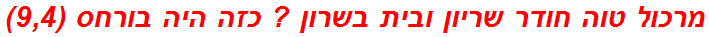 מרכול טוה חודר שריון ובית בשרון ? כזה היה בורחס (9,4)