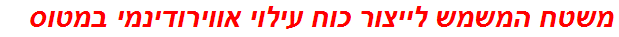 משטח המשמש לייצור כוח עילוי אווירודינמי במטוס