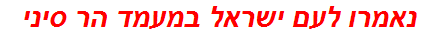 נאמרו לעם ישראל במעמד הר סיני