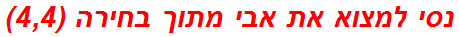 נסי למצוא את אבי מתוך בחירה (4,4)