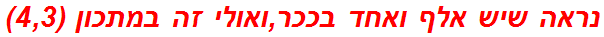 נראה שיש אלף ואחד בככר,ואולי זה במתכון (4,3)