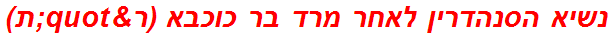 נשיא הסנהדרין לאחר מרד בר כוכבא (ר"ת)