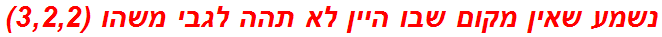 נשמע שאין מקום שבו היין לא תהה לגבי משהו (3,2,2)