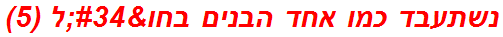 נשתעבד כמו אחד הבנים בחו"ל (5)