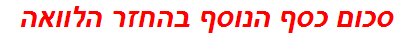 סכום כסף הנוסף בהחזר הלוואה