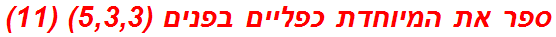 ספר את המיוחדת כפליים בפנים (5,3,3) (11)