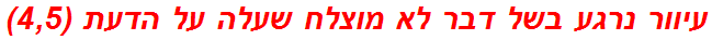 עיוור נרגע בשל דבר לא מוצלח שעלה על הדעת (4,5)