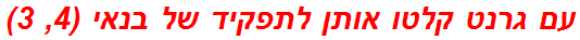 עם גרנט קלטו אותן לתפקיד של בנאי (4, 3)