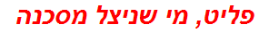 פליט, מי שניצל מסכנה