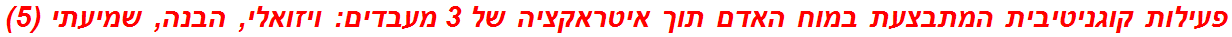 פעילות קוגניטיבית המתבצעת במוח האדם תוך איטראקציה של 3 מעבדים: ויזואלי, הבנה, שמיעתי (5)