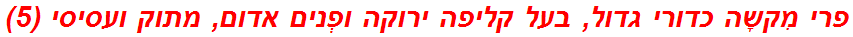 פרי מִקשָה כדורי גדול, בעל קליפה ירוקה ופְנים אדום, מתוק ועסיסי (5)