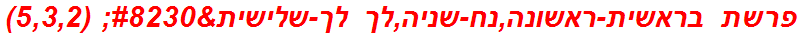 פרשת בראשית-ראשונה,נח-שניה,לך לך-שלישית… (5,3,2)