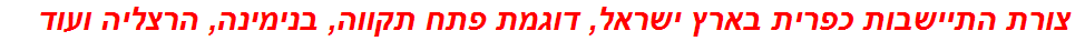 צורת התיישבות כפרית בארץ ישראל, דוגמת פתח תקווה, בנימינה, הרצליה ועוד