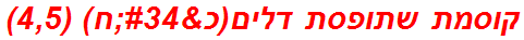 קוסמת שתופסת דלים(כ"ח) (4,5)