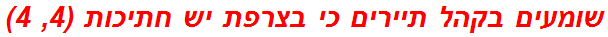 שומעים בקהל תיירים כי בצרפת יש חתיכות (4, 4)