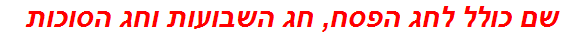 שם כולל לחג הפסח, חג השבועות וחג הסוכות