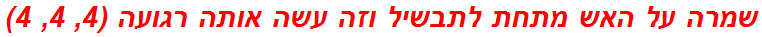 שמרה על האש מתחת לתבשיל וזה עשה אותה רגועה (4, 4, 4)