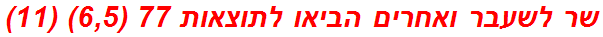 שר לשעבר ואחרים הביאו לתוצאות 77 (6,5) (11)