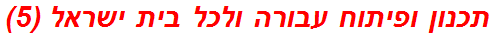 תכנון ופיתוח עבורה ולכל בית ישראל (5)