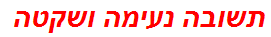 תשובה נעימה ושקטה