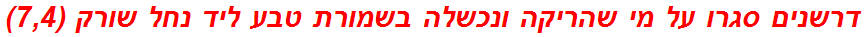 דרשנים סגרו על מי שהריקה ונכשלה בשמורת טבע ליד נחל שורק (7,4)