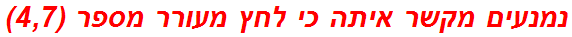 נמנעים מקשר איתה כי לחץ מעורר מספר (4,7)