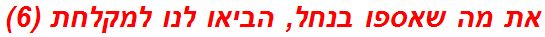 את מה שאספו בנחל, הביאו לנו למקלחת (6)