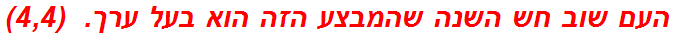 העם שוב חש השנה שהמבצע הזה הוא בעל ערך.  (4,4)