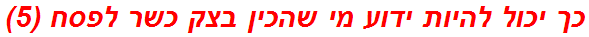 כך יכול להיות ידוע מי שהכין בצק כשר לפסח (5)