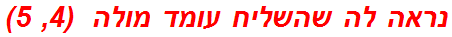 נראה לה שהשליח עומד מולה  (4, 5)