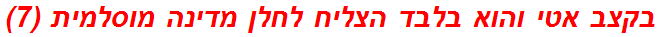 בקצב אטי והוא בלבד הצליח לחלן מדינה מוסלמית (7)