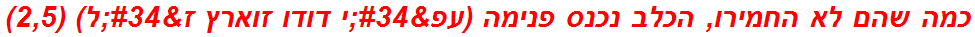 כמה שהם לא החמירו, הכלב נכנס פנימה (עפ"י דודו זוארץ ז"ל) (2,5)