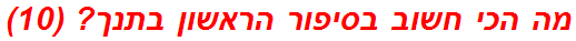 מה הכי חשוב בסיפור הראשון בתנך? (10)