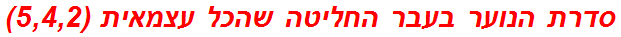 סדרת הנוער בעבר החליטה שהכל עצמאית (5,4,2)