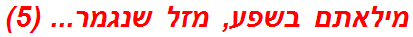 מילאתם בשפע, מזל שנגמר... (5)