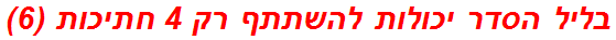 בליל הסדר יכולות להשתתף רק 4 חתיכות (6)