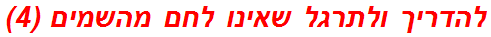 להדריך ולתרגל שאינו לחם מהשמים (4)