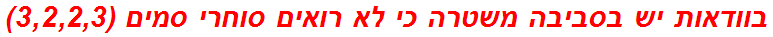 בוודאות יש בסביבה משטרה כי לא רואים סוחרי סמים (3,2,2,3)