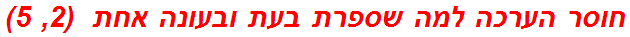 חוסר הערכה למה שספרת בעת ובעונה אחת  (2, 5)