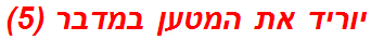 יוריד את המטען במדבר (5)