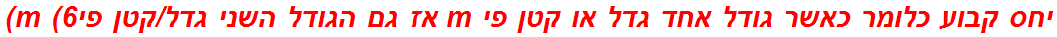 יחס קבוע כלומר כאשר גודל אחד גדל או קטן פי m אז גם הגודל השני גדל/קטן פיm (6)