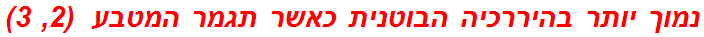 נמוך יותר בהיררכיה הבוטנית כאשר תגמר המטבע  (2, 3)