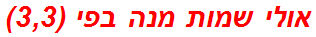 אולי שמות מנה בפי (3,3)