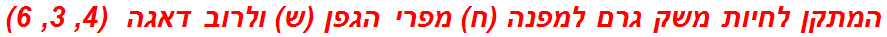 המתקן לחיות משק גרם למפנה (ח) מפרי הגפן (ש) ולרוב דאגה  (4, 3, 6)