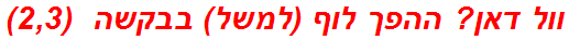 וול דאן? ההפך לוף (למשל) בבקשה  (2,3)