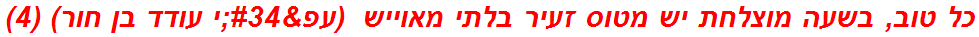 כל טוב, בשעה מוצלחת יש מטוס זעיר בלתי מאוייש  (עפ"י עודד בן חור) (4)