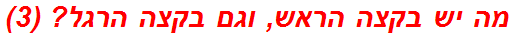 מה יש בקצה הראש, וגם בקצה הרגל? (3)