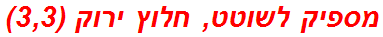 מספיק לשוטט, חלוץ ירוק (3,3)