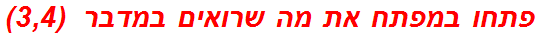 פתחו במפתח את מה שרואים במדבר  (3,4)